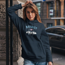 Detroit Michigan Skyline City Hoodie