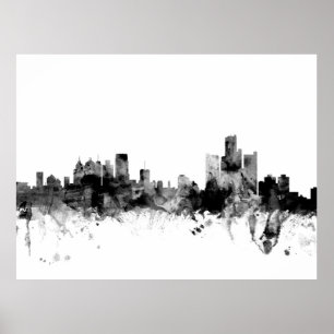 Detroit Michigan Skyline Poster