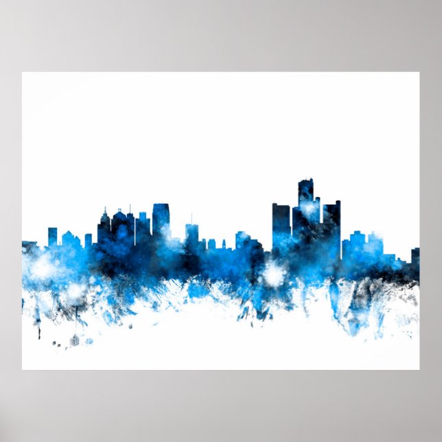 Detroit Michigan Skyline Poster (Vorne)