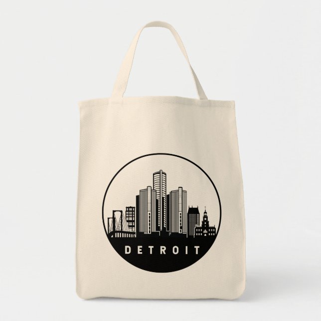 Detroit Michigan Skyline Tragetasche (Vorne)