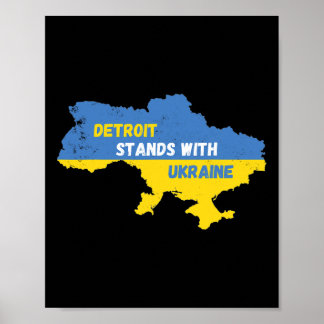 Detroit Michigan steht hinter der Ukraine Poster