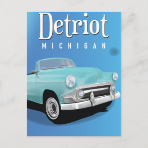 Detroit Michigan USA Vintage-Reiseposter Postkarte