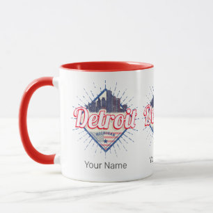 Detroit Michigan Vereinigte Staaten Skyline Vintag Tasse