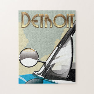 Detroit Michigan Vintages Fahrplakat