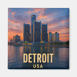Detroit Michigan Waterfront Reise-Geschenk Magnet