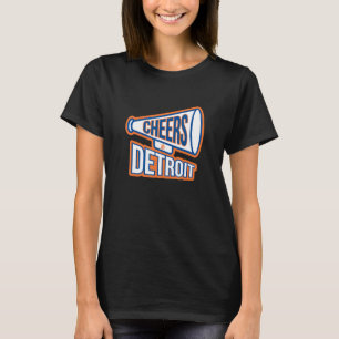 Detroit Navy Blue und Orange Megaphon T-Shirt