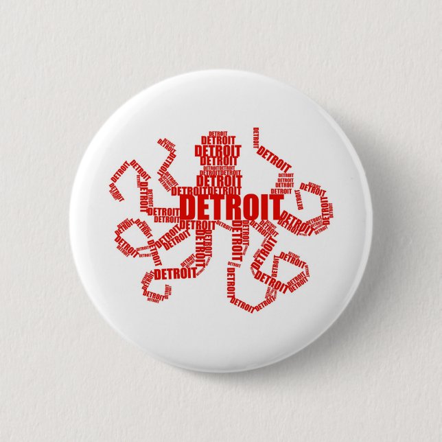 Detroit Octopus Button (Vorderseite)