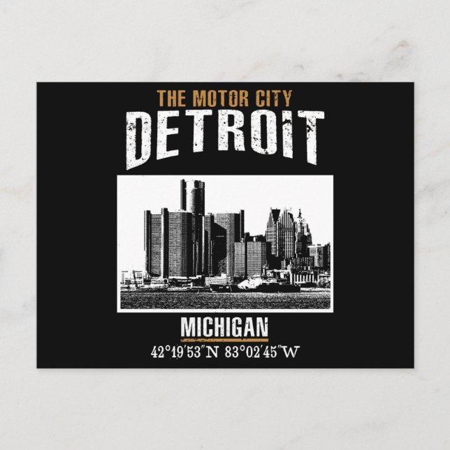 Detroit Postkarte (Vorderseite)