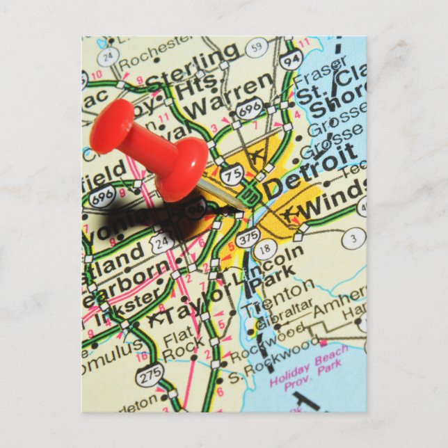 Detroit Postkarte (Vorderseite)