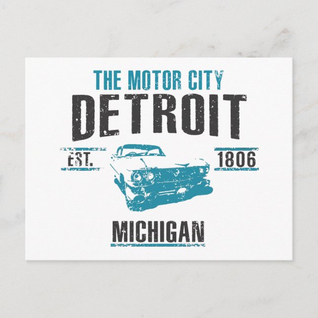 Detroit Postkarte (Vorderseite)