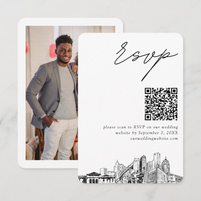 Detroit QR Code Hochfahren kleiner UAWG Begleitkarte (Vorne/Hinten)