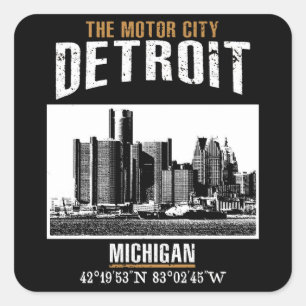 Detroit Quadratischer Aufkleber