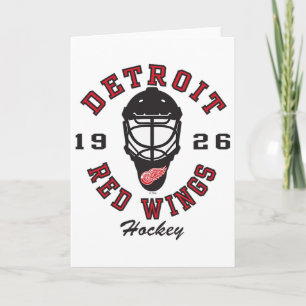 Detroit Red Wings Hockeymaske Weiß Offiziell lizen Karte