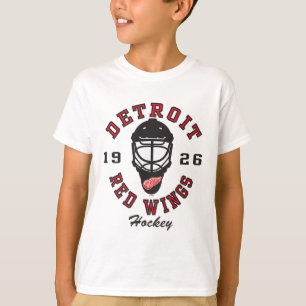 Detroit Red Wings Hockeymaske Weiß Offiziell lizen T-Shirt