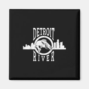 Detroit River Zander Angler T-Shirt für Männer Fra Magnet