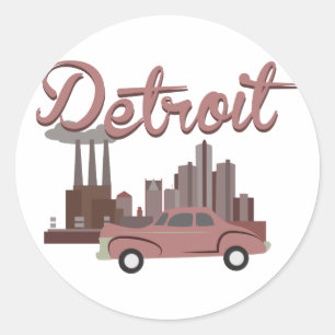 Detroit Runder Aufkleber