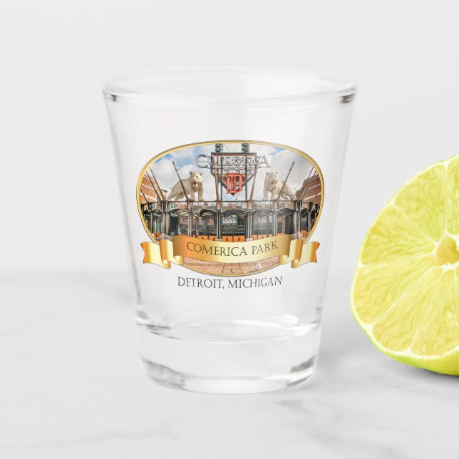 Detroit-Schnapsglas - Comerica Park Schnapsglas (Vorderseite)