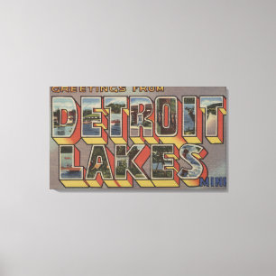 Detroit Seen, Minnesota - Große Briefmarkenszenen Leinwanddruck