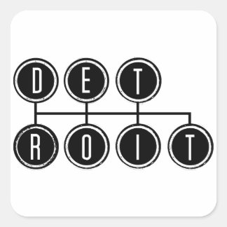 Detroit Shifter Quadratischer Aufkleber