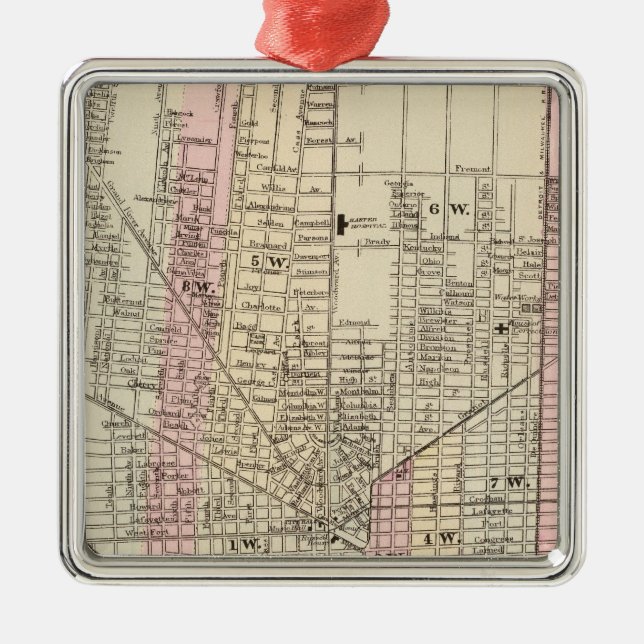 Detroit Silbernes Ornament (Vorne)