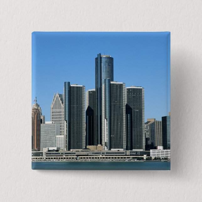 Detroit Skyline 4 Button (Vorderseite)