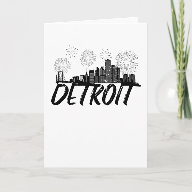 Detroit Skyline City Karte (Vorderseite)