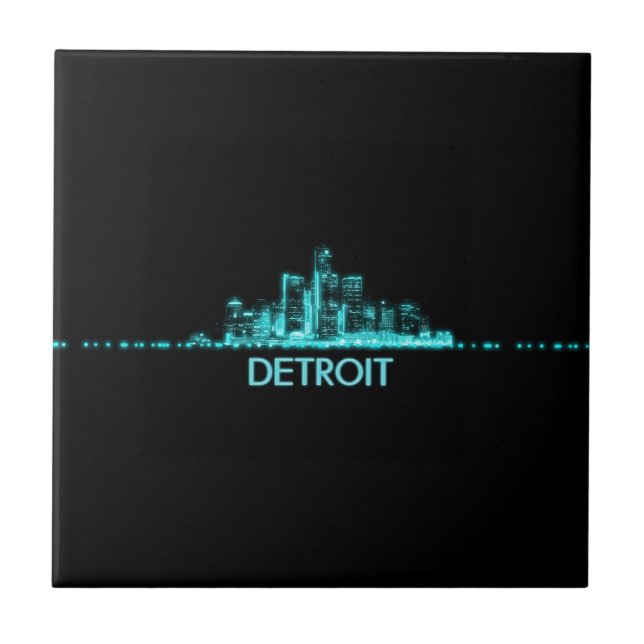 Detroit Skyline Fliese (Vorderseite)