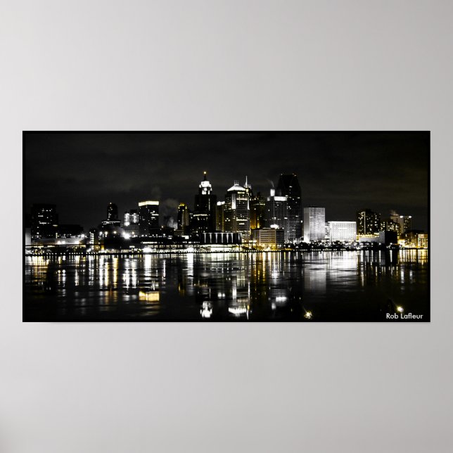 Detroit Skyline Poster (Vorne)