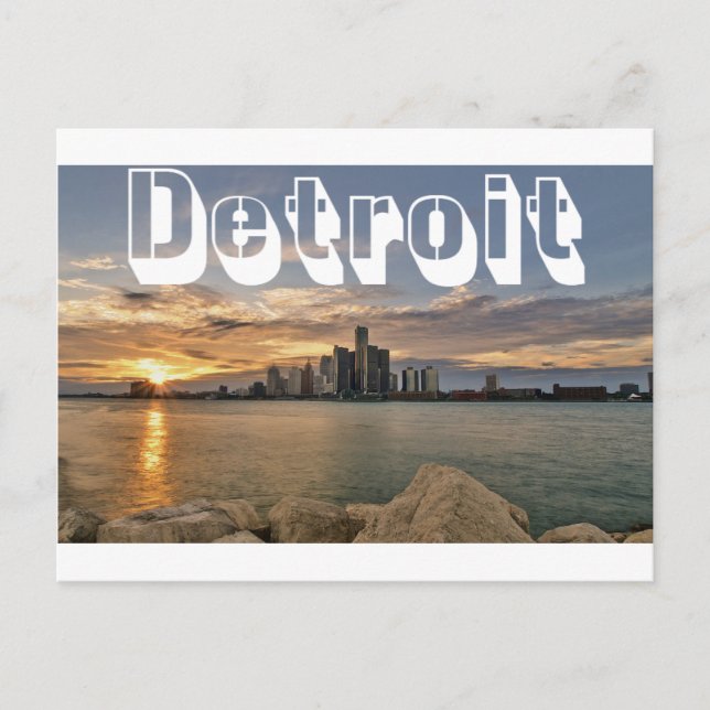 Detroit Skyline Postkarte (Vorderseite)