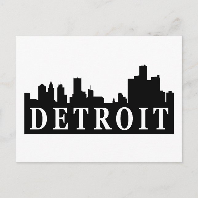 Detroit Skyline Postkarte (Vorderseite)