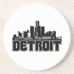 Detroit-Skyline Sandstein Untersetzer