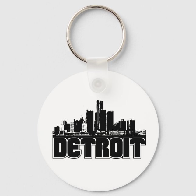 Detroit Skyline Schlüsselanhänger (Vorderseite)