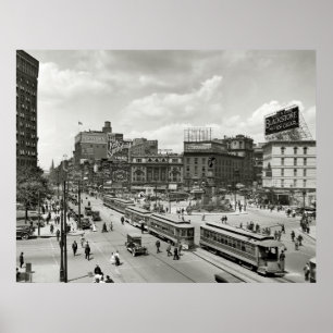 DETROIT SQUARE 1910 POSTER