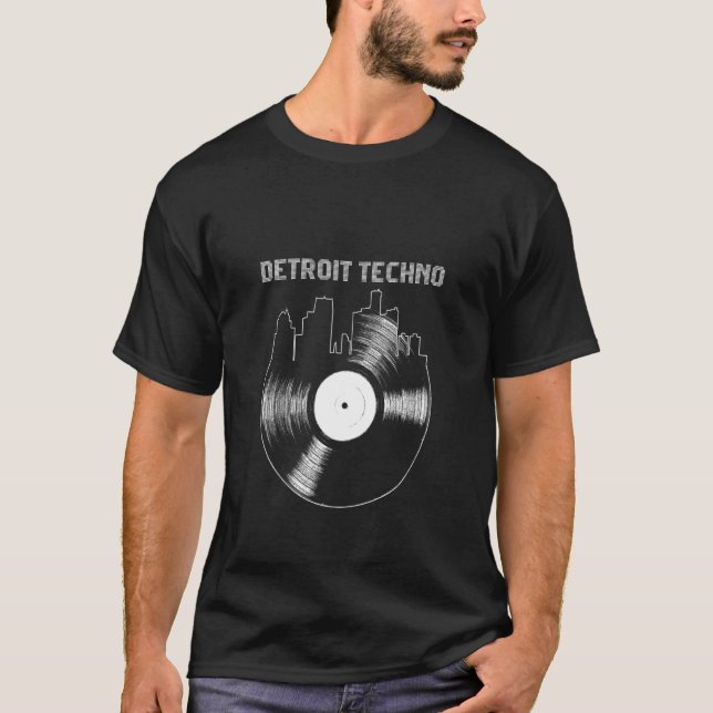 Detroit Techno House Musikfestival Sky Edm Dj T-Shirt (Vorderseite)