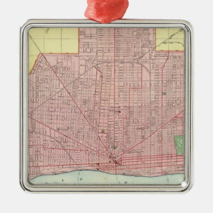 Detroit und Nähe Silbernes Ornament