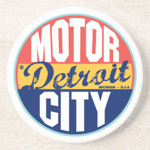 Detroit Vintage Label Getränkeuntersetzer