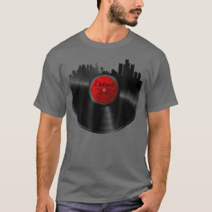 Detroit Vinyl DJ Techno Musik Skyline Geschenk T-Shirt