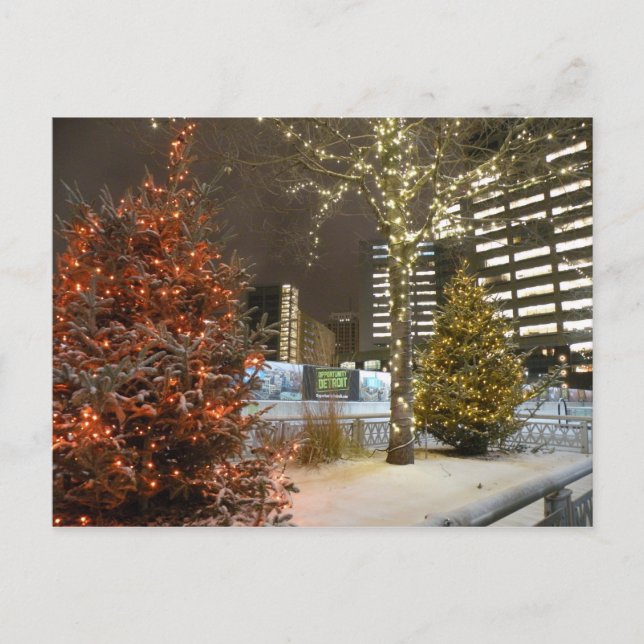 Detroit-Weihnachtspostkarte Feiertagspostkarte (Vorderseite)