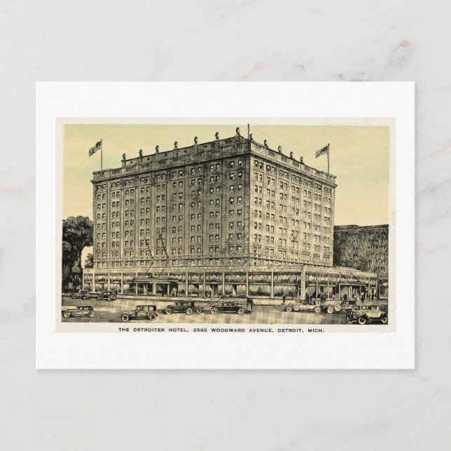Detroiter Hotel Woodward Ave, Detroit, Michigan Postkarte (Vorderseite)