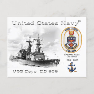 DÉTROYER USS DEYO DD-989 - CARTE POSTALE