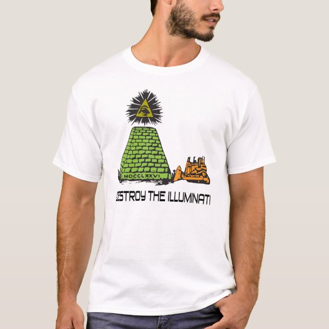Détruisez l'Illuminati - T-shirt de bouteur (Devant)
