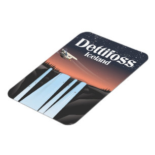 Dettifoss Island Reiseplakat. Magnet