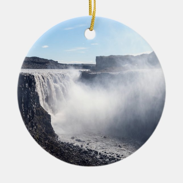 Dettifoss Wasserfall in Vatnajokull NP - Island Keramik Ornament (Vorne)