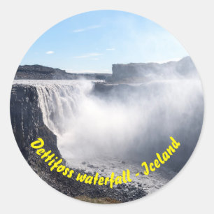 Dettifoss Wasserfall in Vatnajokull NP - Island Runder Aufkleber