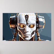 Deus Ex Machina White Gold Robot Portrait