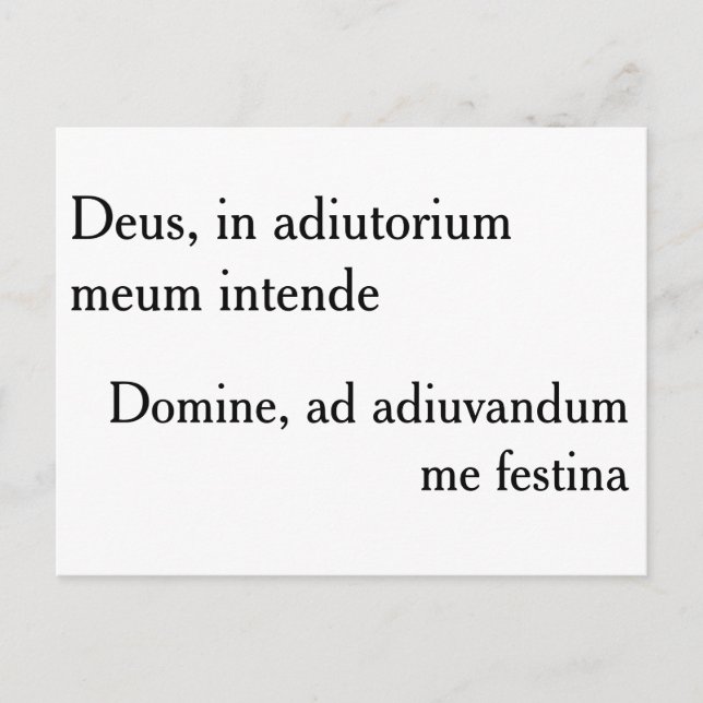 Deus, in adiutorium meum intende - postcard postkarte (Vorderseite)