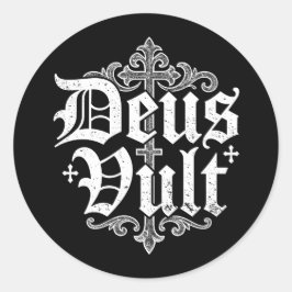 Deus Vult Kreuzritter Kreuz Christliches Tattoo-De Runder Aufkleber