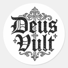 Deus Vult Kreuzritter Kreuz Christliches Tattoo-De Runder Aufkleber