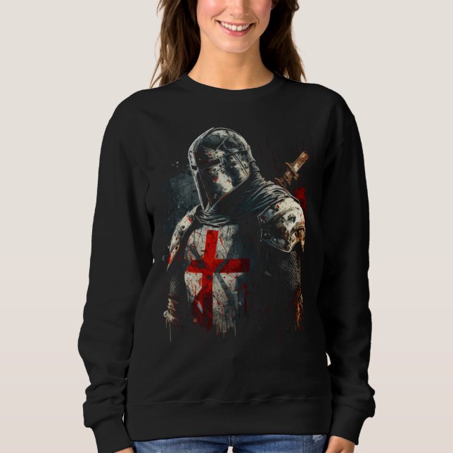 Deus vult medieval templar knight crusader 1 sweatshirt (Vorderseite)