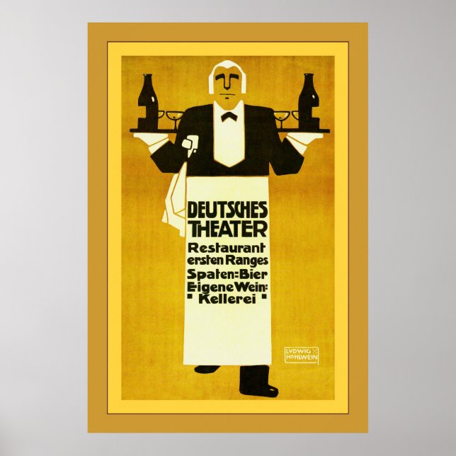Deutches Theater Restaurant ~ Vintage Werbung Poster (Vorne)